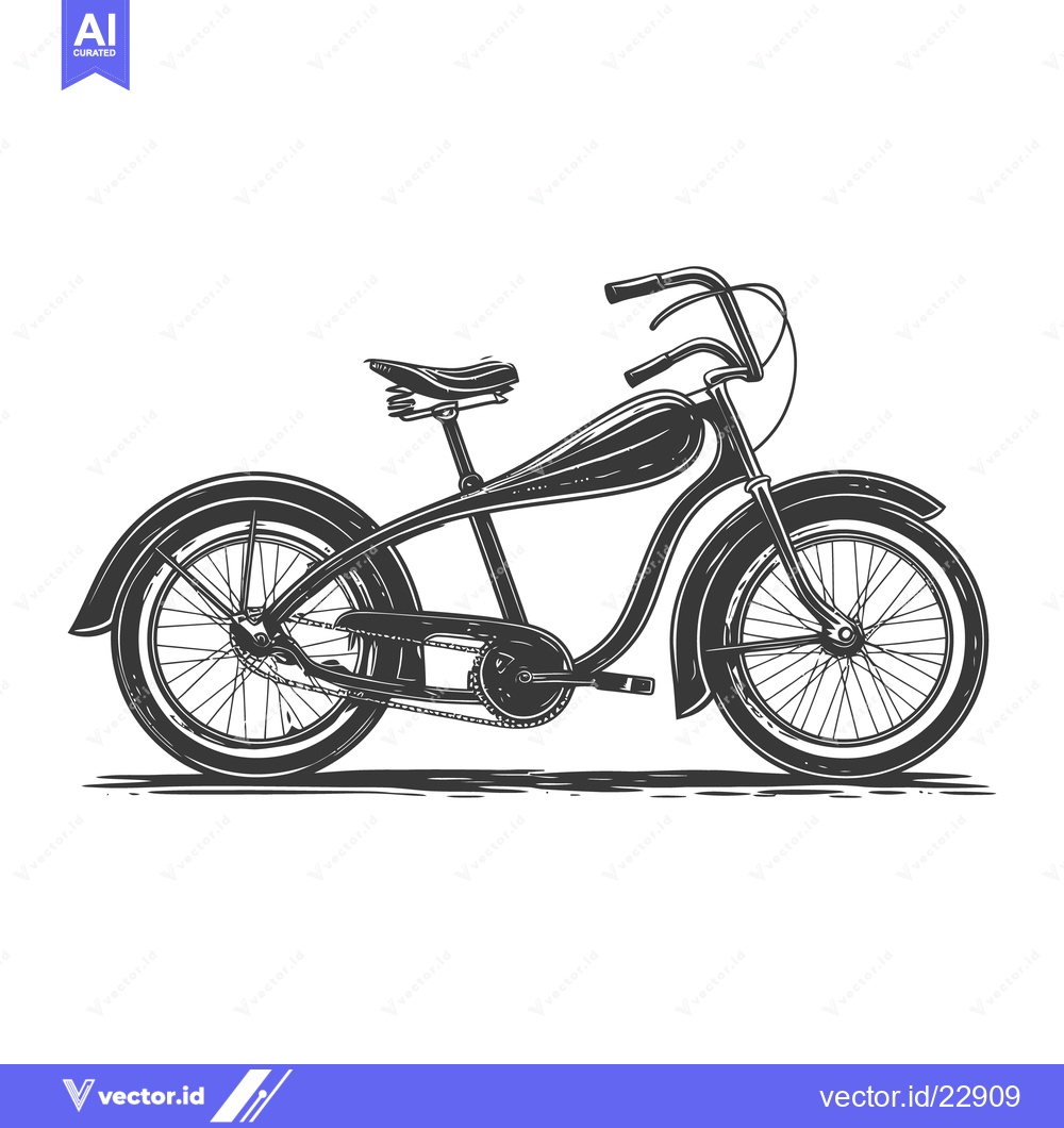 Premium Vector dari A classic style bicycle is presented in black and white
