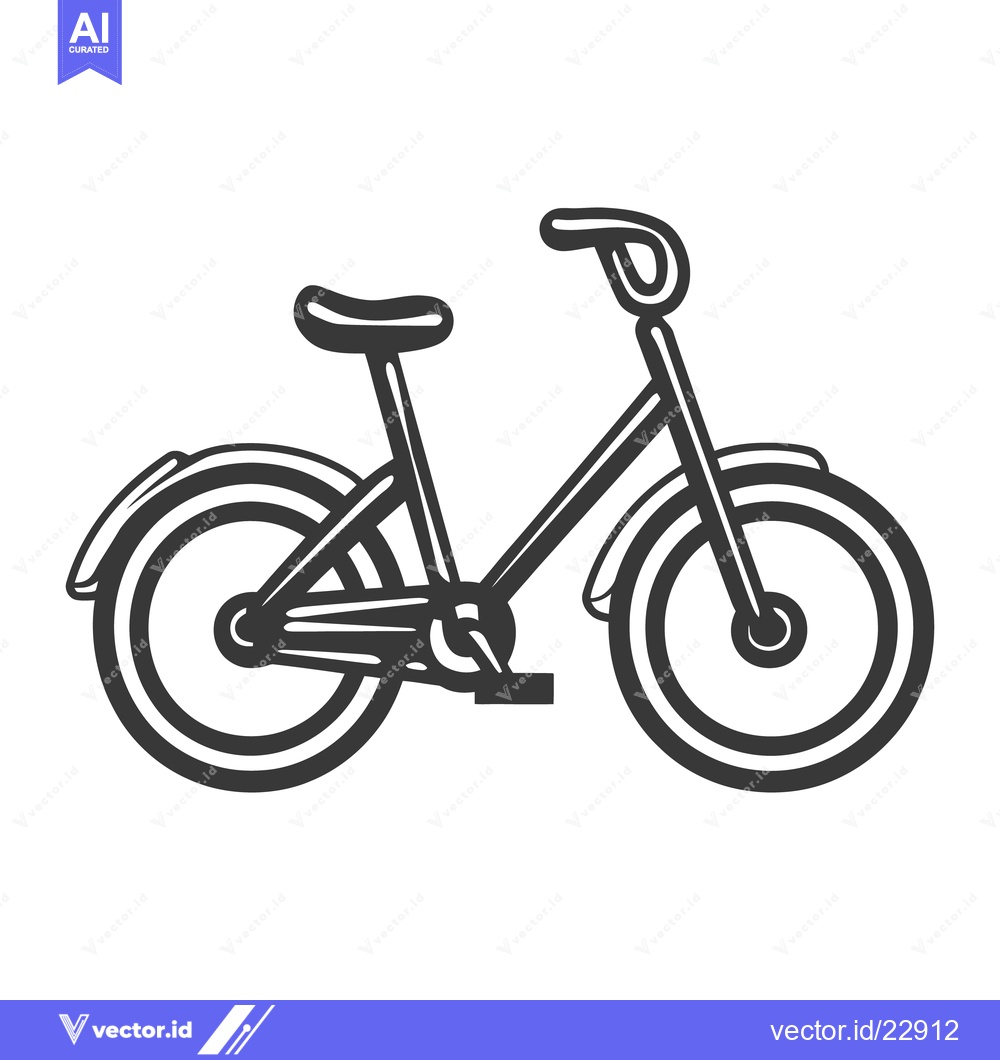 Premium Vector dari A simple illustration of a bicycle in grayscale with white background