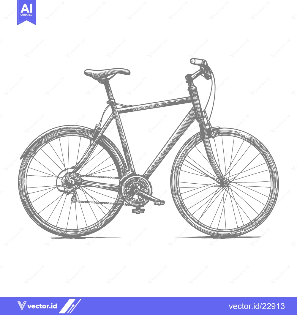 Premium Vector dari A grayscale detailed drawing illustrates a classic road bicycle on whi