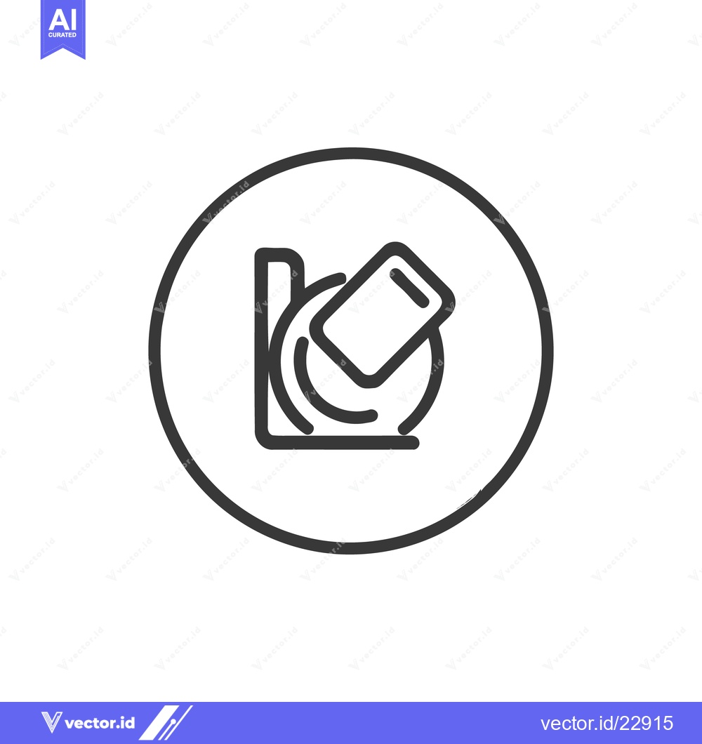 Premium Vector dari Minimalist Icon of Smartphone Wireless Charging in Circle Outline