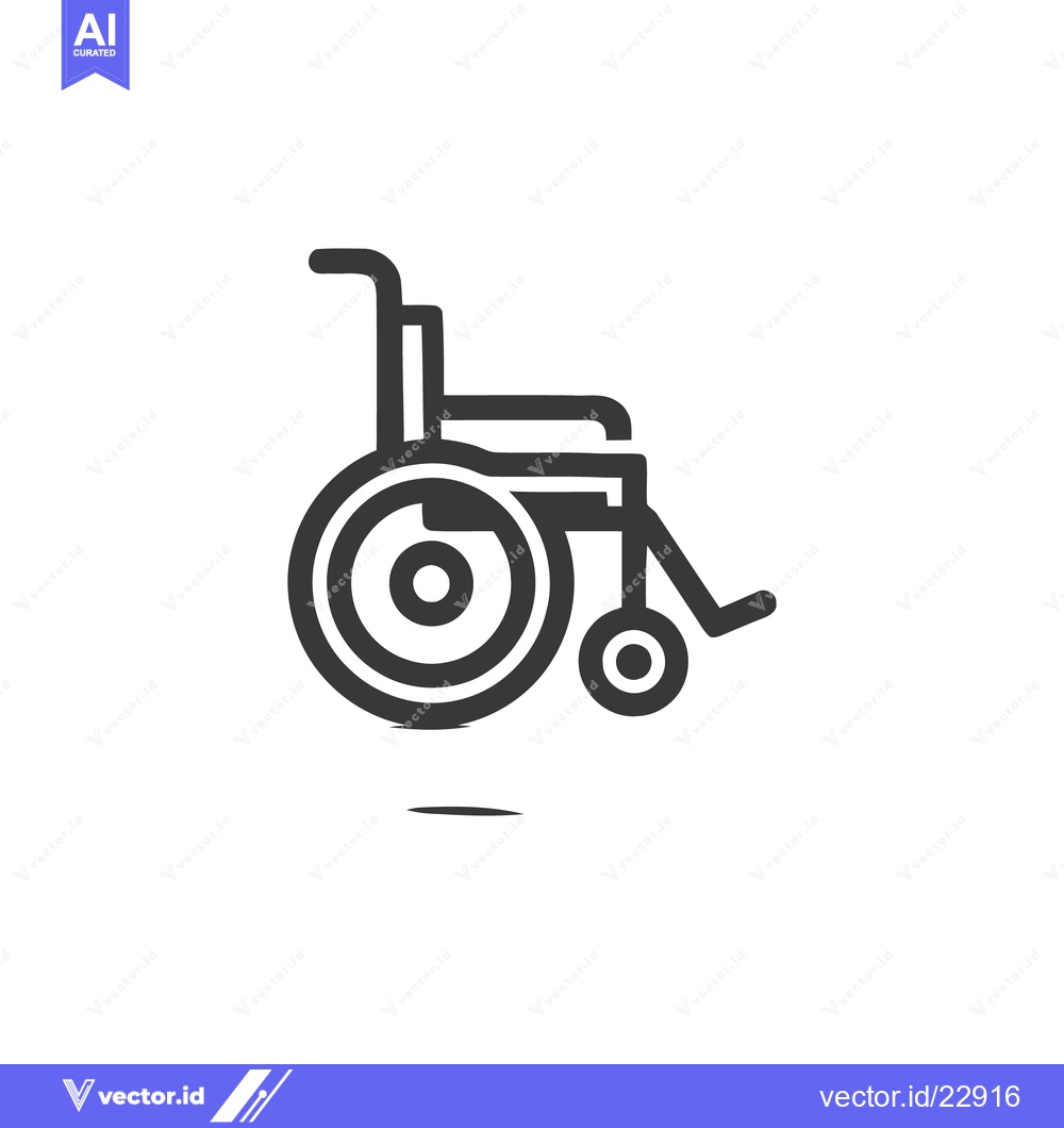Premium Vector dari Minimalist Wheelchair Icon: Bold Outline on White Background, Accessib