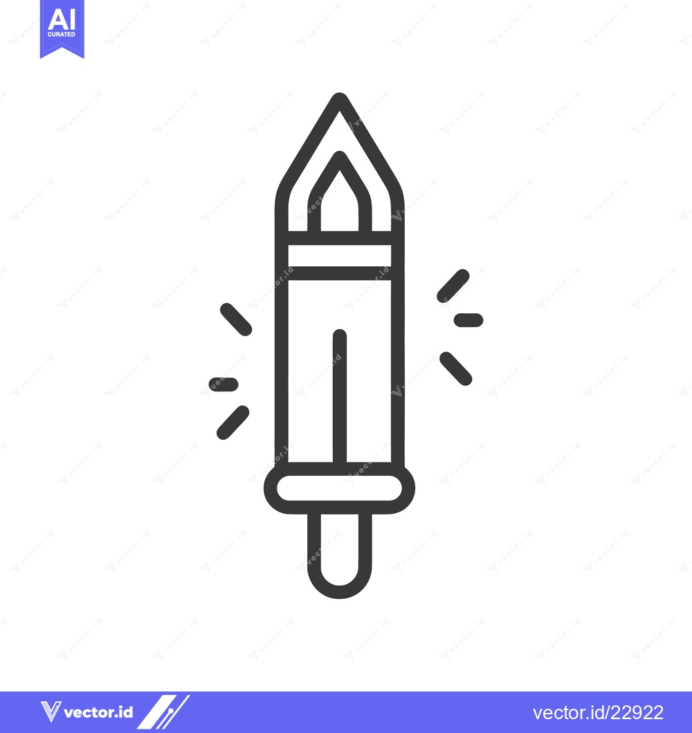 Premium Vector dari A simple line art illustration of a lit candle