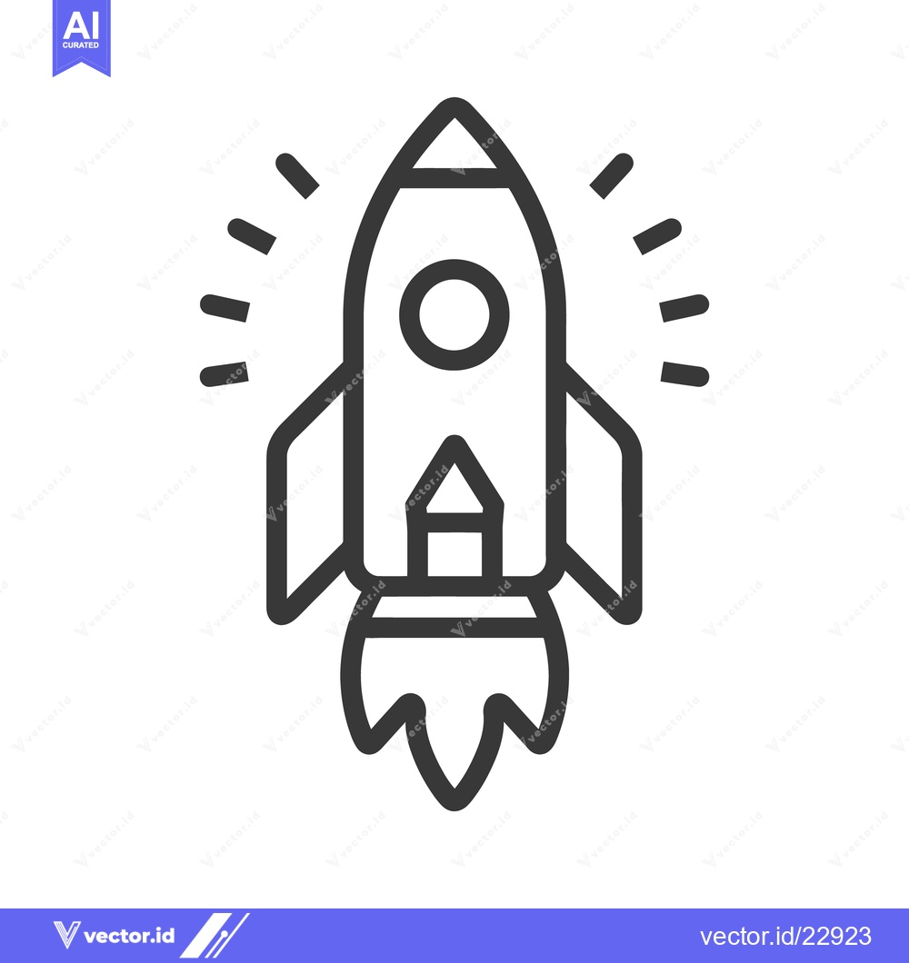 Premium Vector dari A simple stylized illustration of a rocket ship launching upward