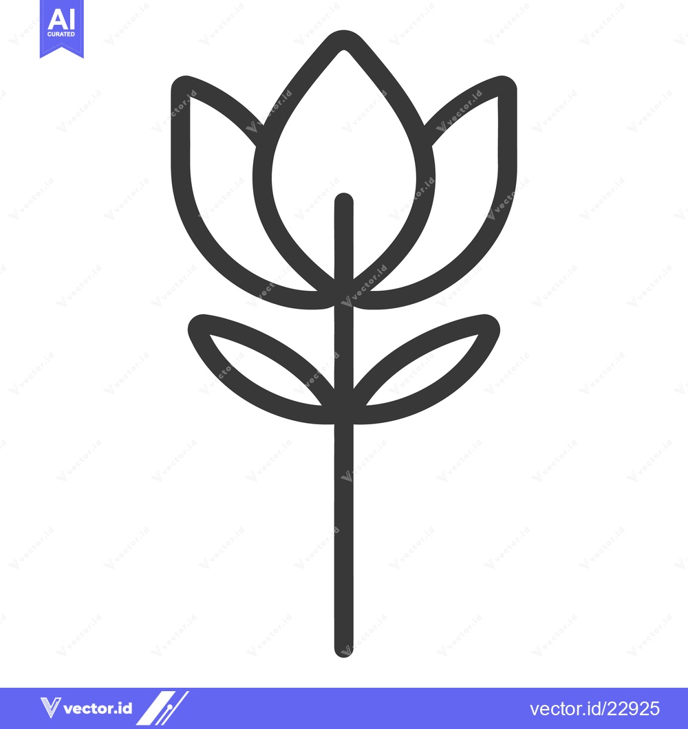 Premium Vector of A simple minimalist illustration depicting a single flower on stem