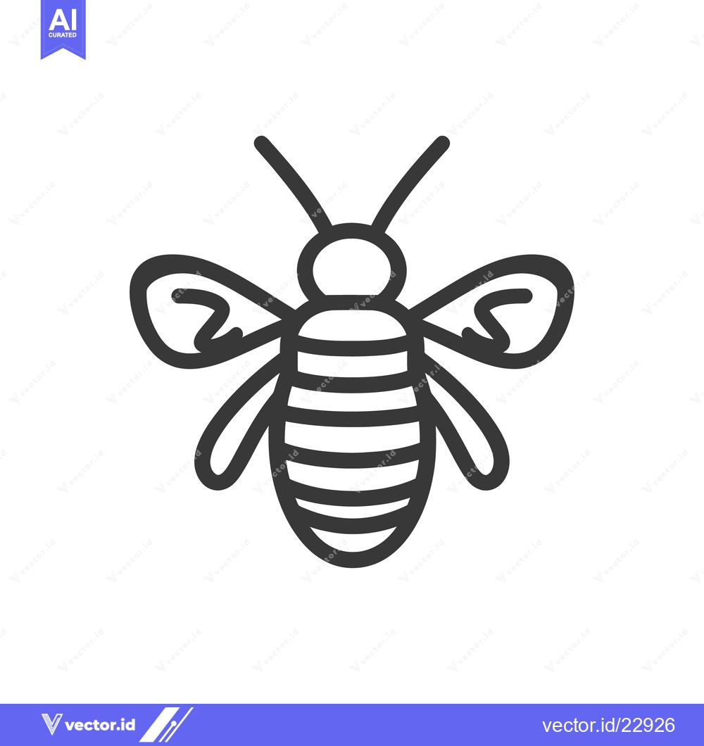 Premium Vector dari A simple black and white line drawing of a bee