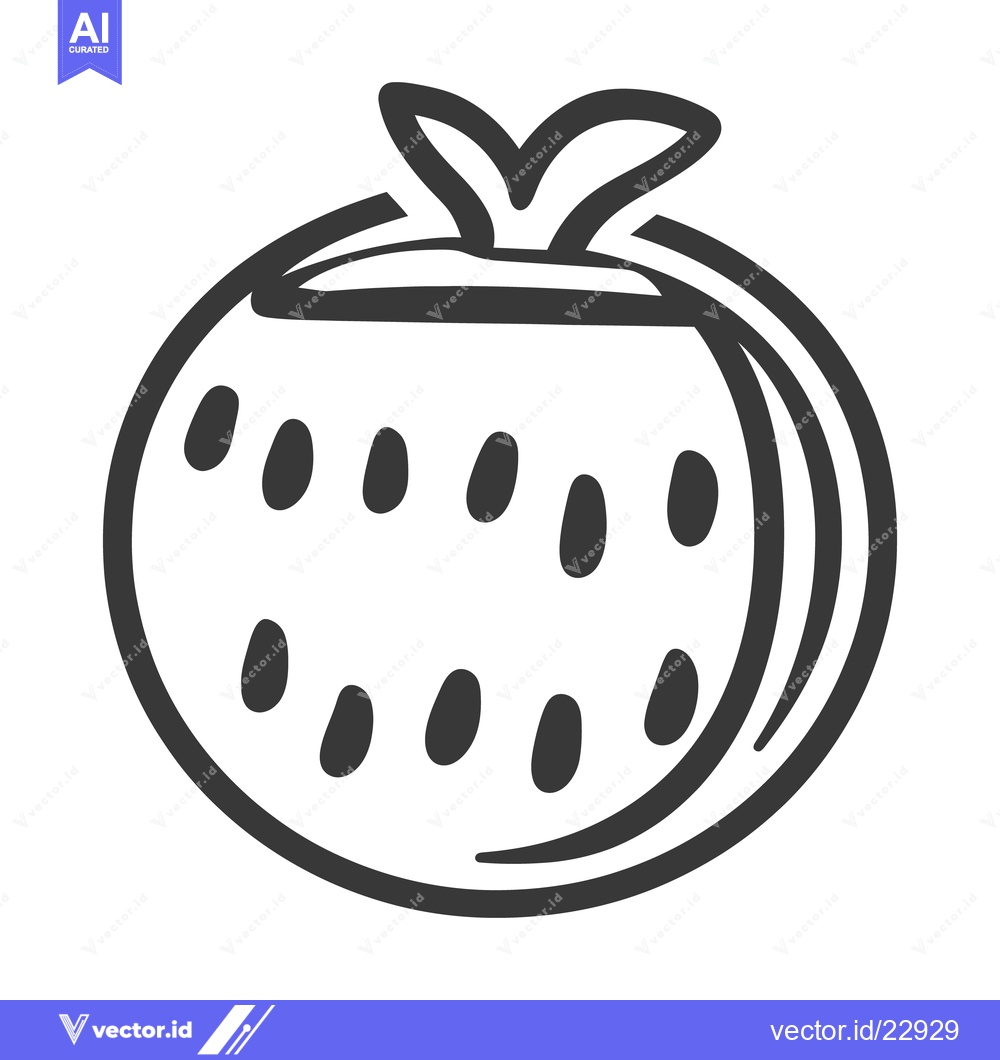 Premium Vector of A simple black and white illustration of a watermelon fruit slice