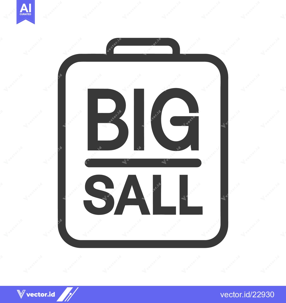 Premium Vector of A rectangular symbol shows a big sale message in uppercase letters