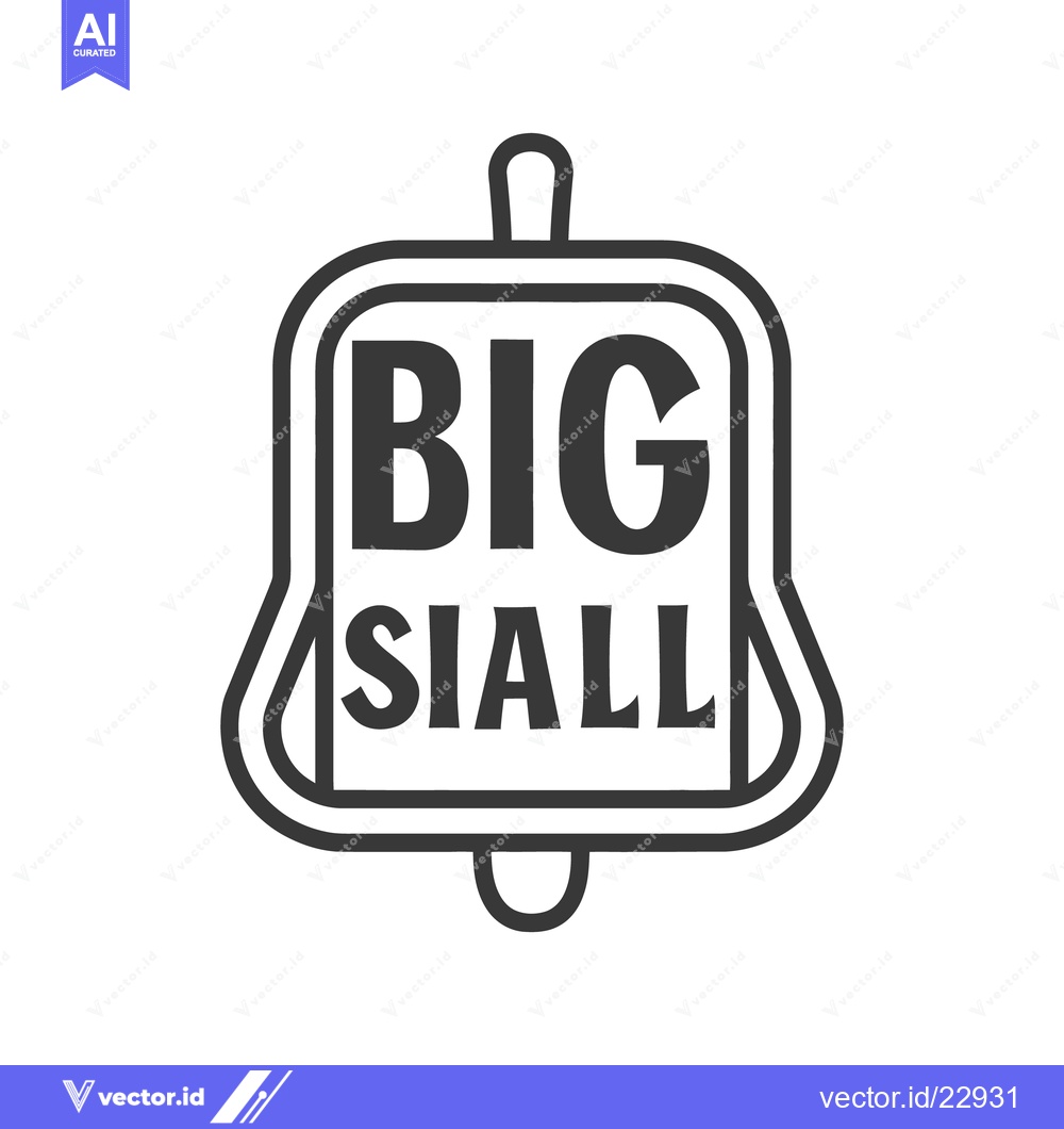 Premium Vector of A monochrome illustration presenting a large bell with text inside it