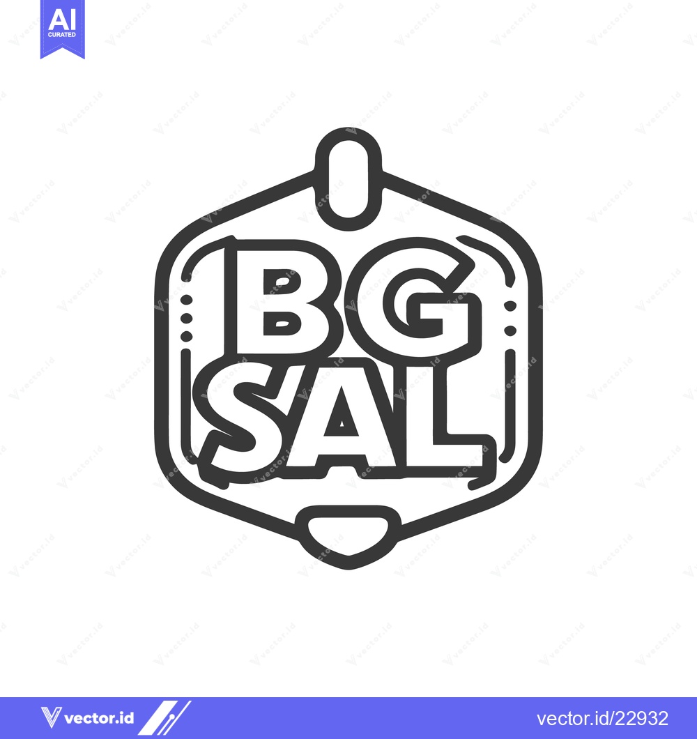 Premium Vector dari A black and white illustration featuring the text BG SAL