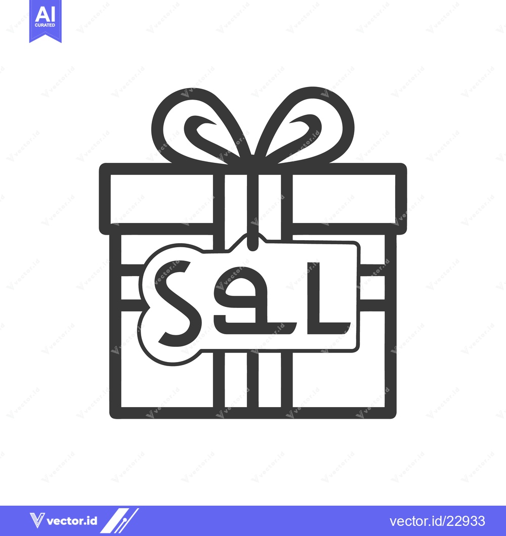 Premium Vector of A boxed gift with a bow and the word sale on it
