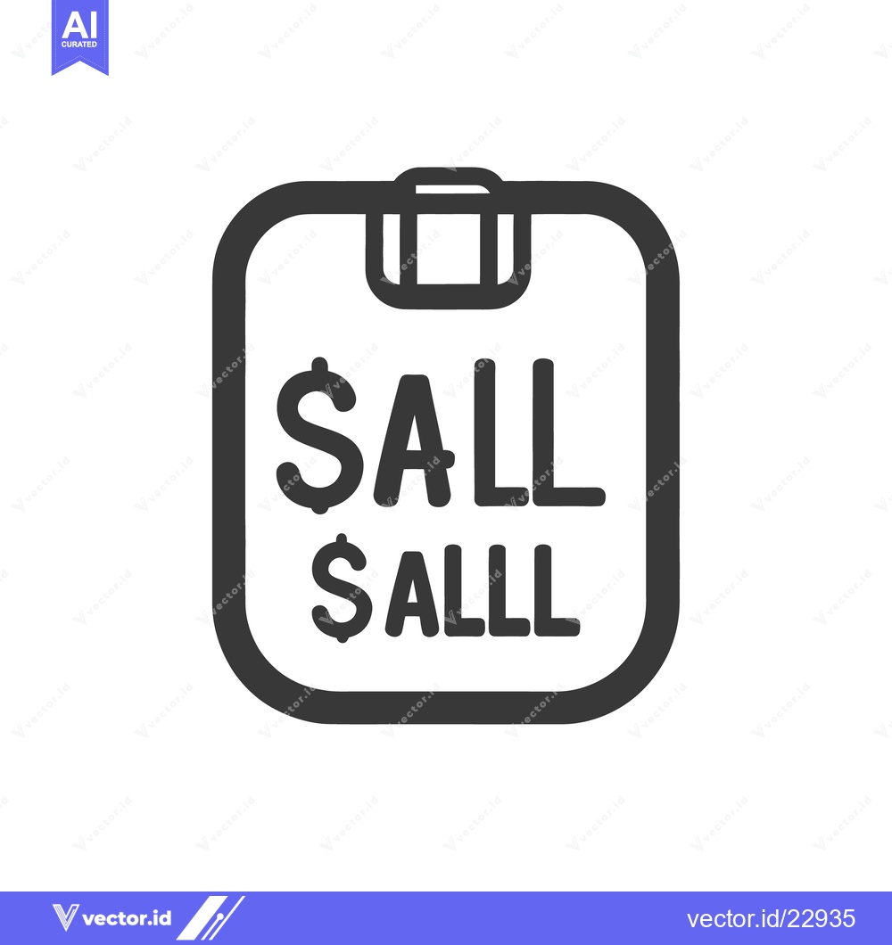 Premium Vector dari A black and white illustration of a sale price tag