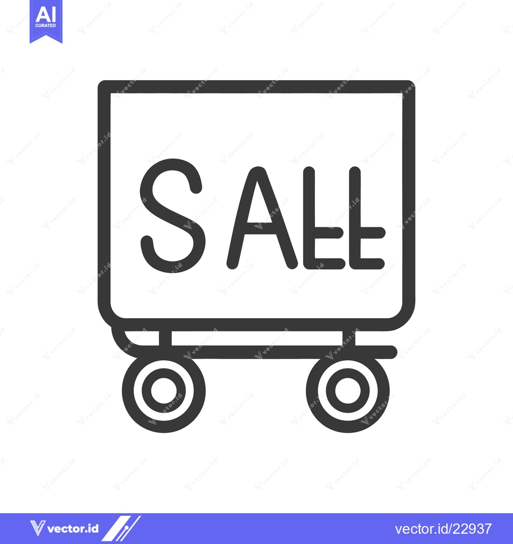 Premium Vector of A graphic illustration of a shopping cart announcing a sale