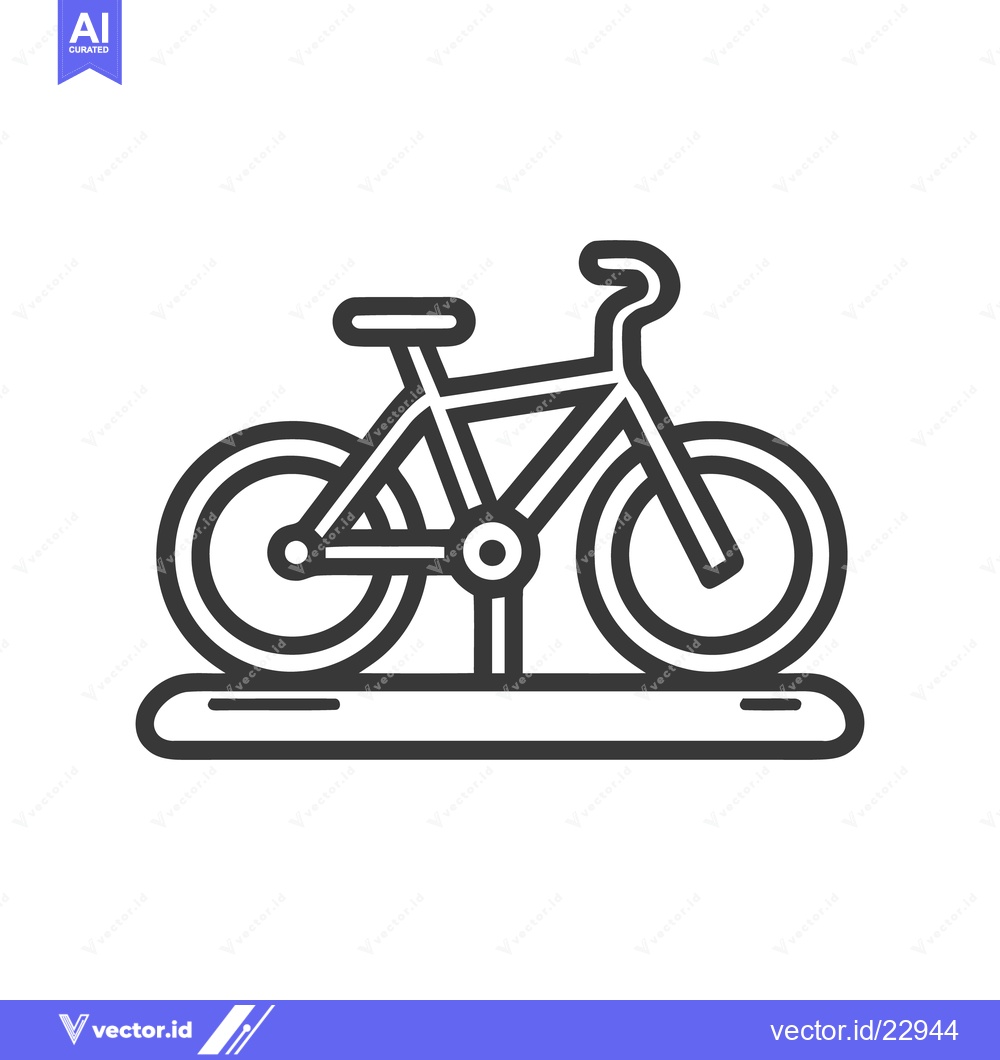Premium Vector dari Minimalist Bicycle Icon: Bold Outline, Modern Design, White Background