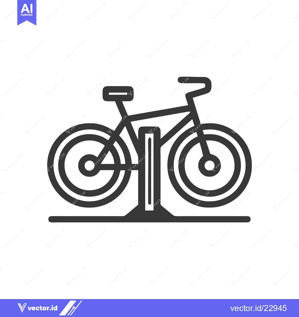 Premium Vector of Minimalist Bicycle Rack Icon: Clean Lines, Modern Design, Transportati
