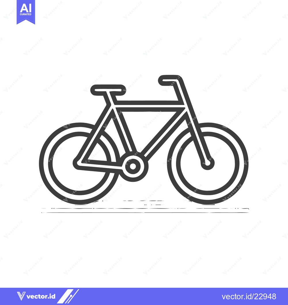 Premium Vector dari Minimalist Bicycle Icon: Clean Line Art on White Background