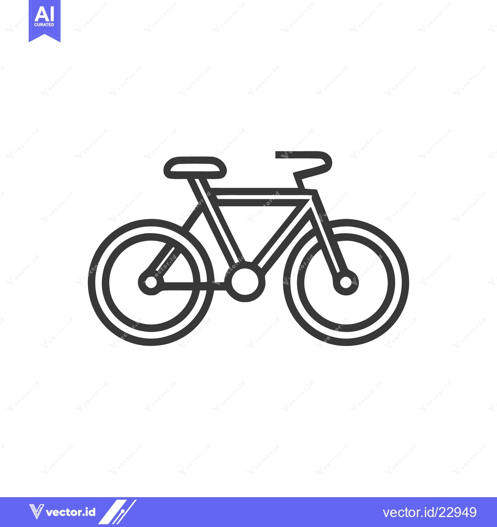 Premium Vector of Minimalist Bicycle Icon: Clean Line Art on White Background