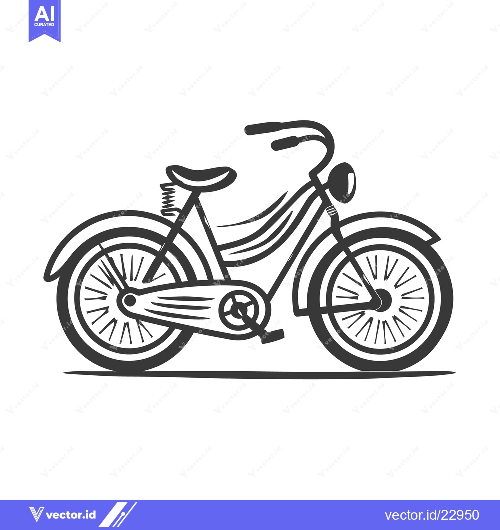 Premium Vector dari A vintage bicycle illustration with wheels and a seat on a white backg