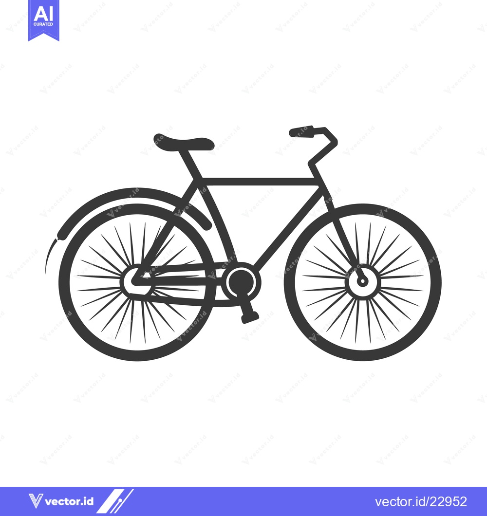 Premium Vector of A detailed minimalist illustration of a bicycle in solid black color