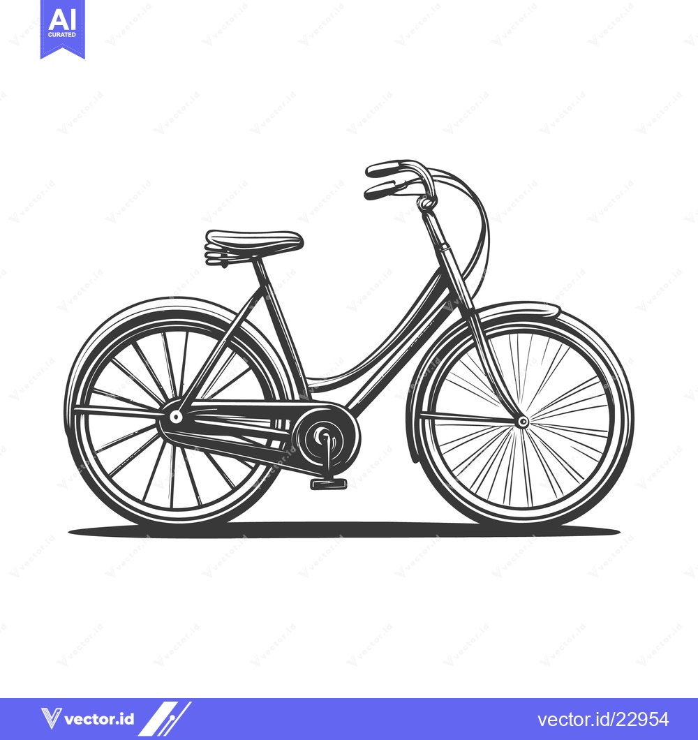 Premium Vector of A vintage black and white illustration of a bicycle