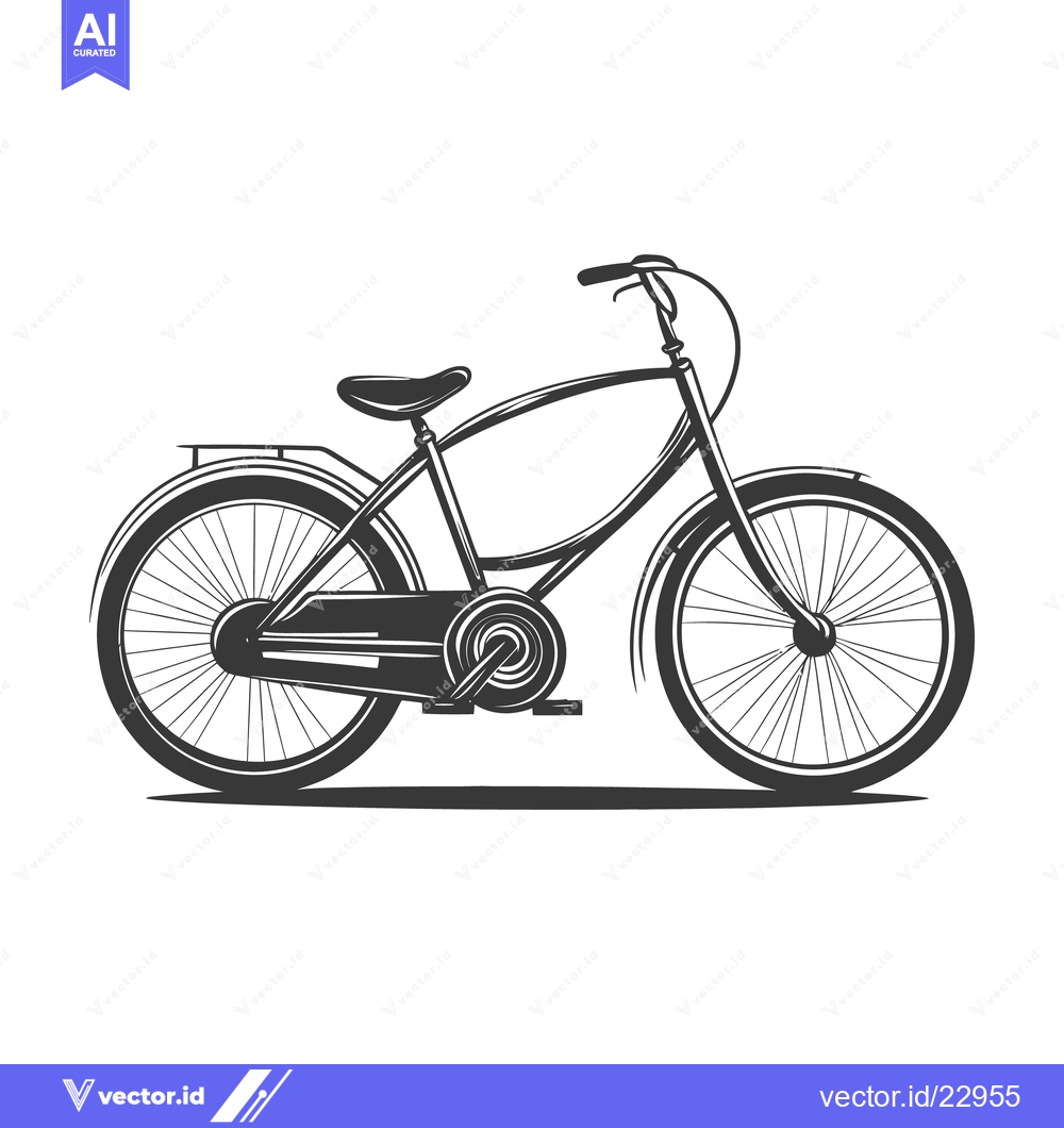 Premium Vector dari A stylized illustration of a bicycle with spoked wheels