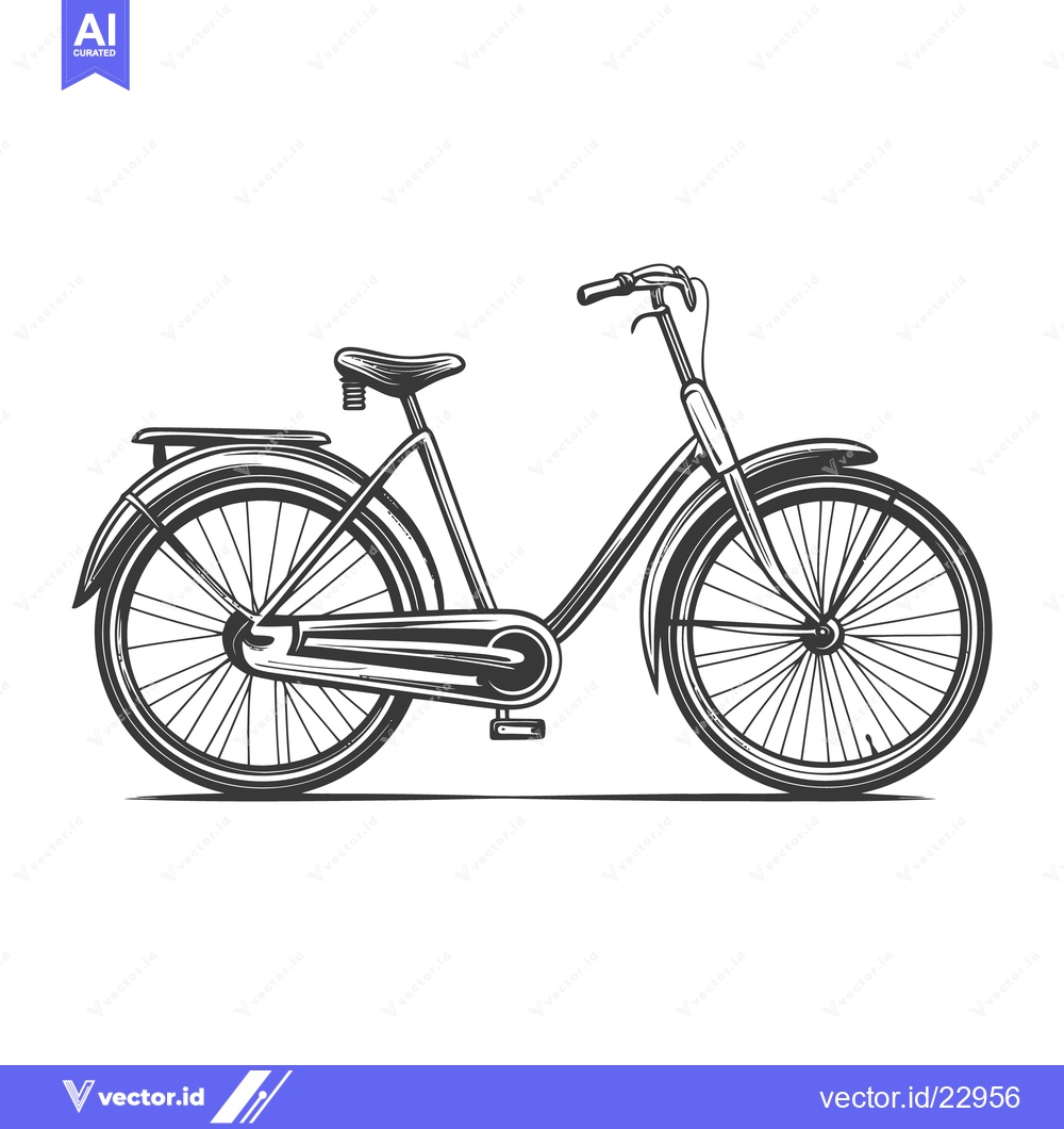 Premium Vector dari An artistic detailed illustration of a classic vintage bicycle