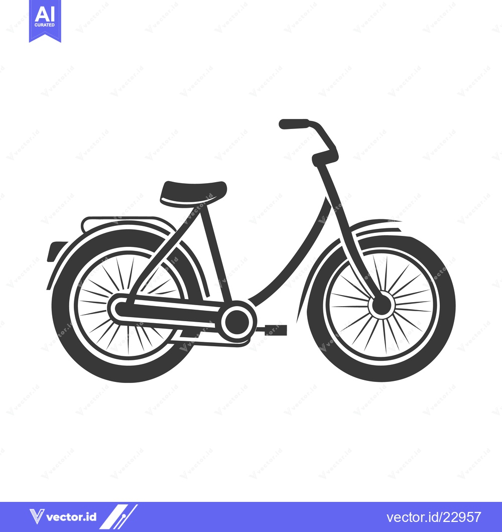 Premium Vector of A simple black and white bicycle is shown in profile view