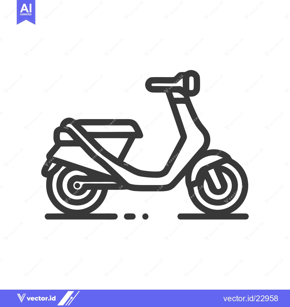Premium Vector dari Minimalist Scooter Icon: Clean Line Art on White Background