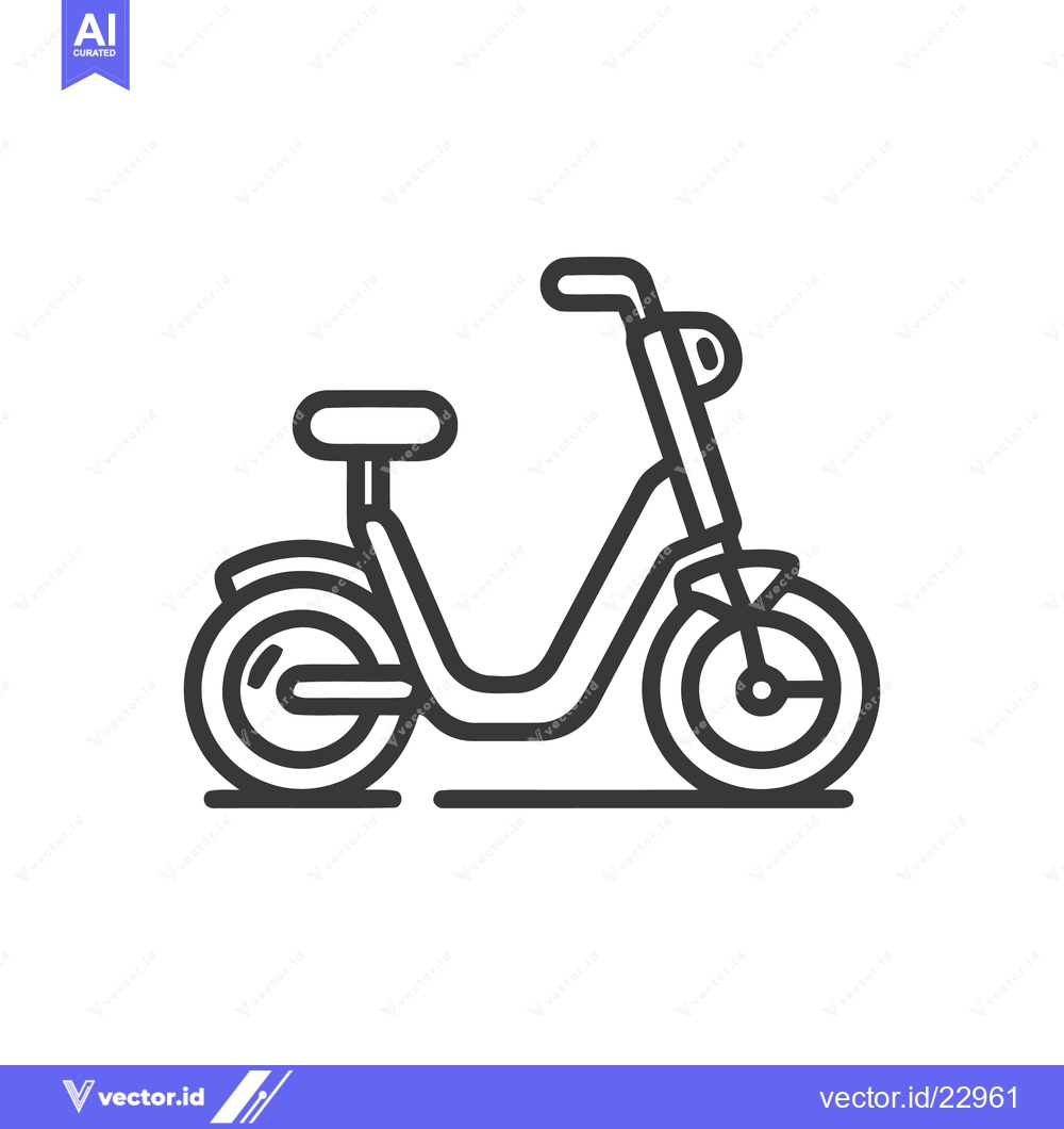 Premium Vector dari Minimalist Electric Scooter Icon: Modern Transportation, Clean Design,