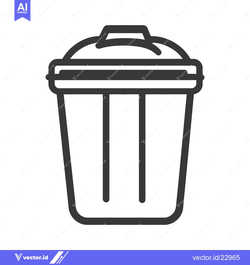 Premium Vector of A graphical depiction of a covered container for disposing waste