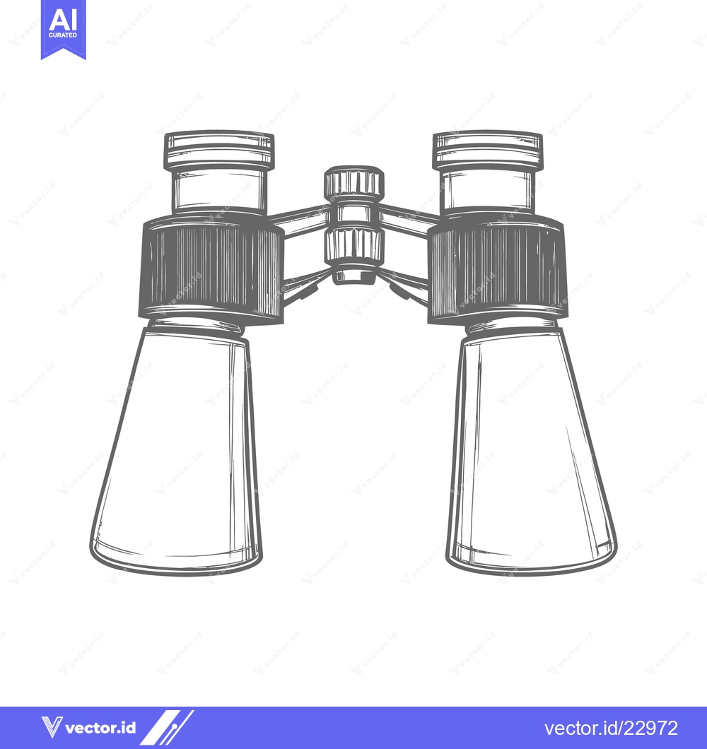 Premium Vector dari A black and white illustration of a pair of binoculars