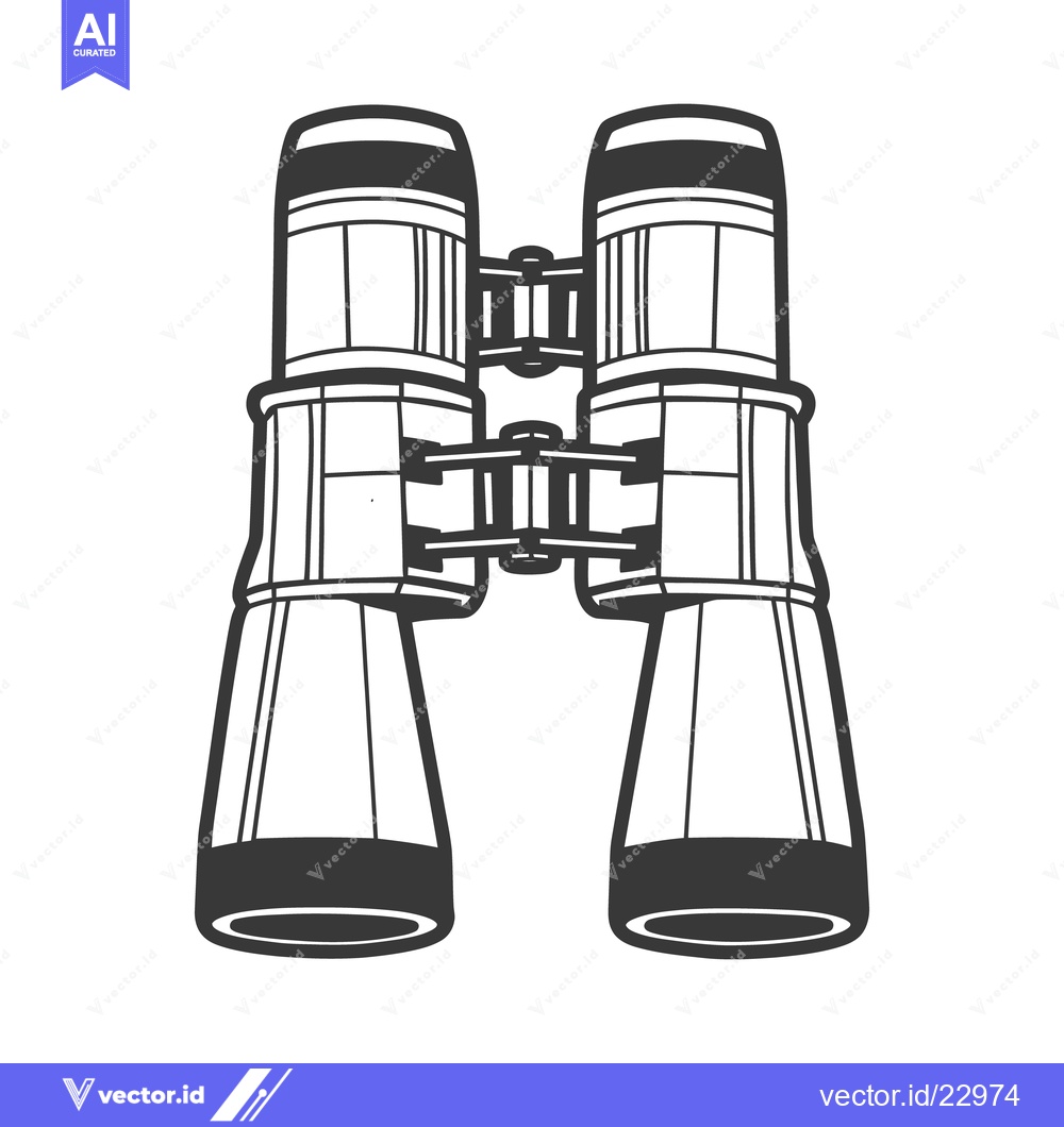 Premium Vector of A close up illustration of a pair of binoculars is displayed