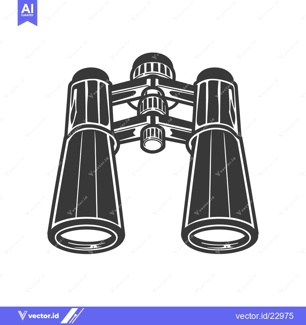 Premium Vector dari Black and white illustration of optical binoculars device on white bac