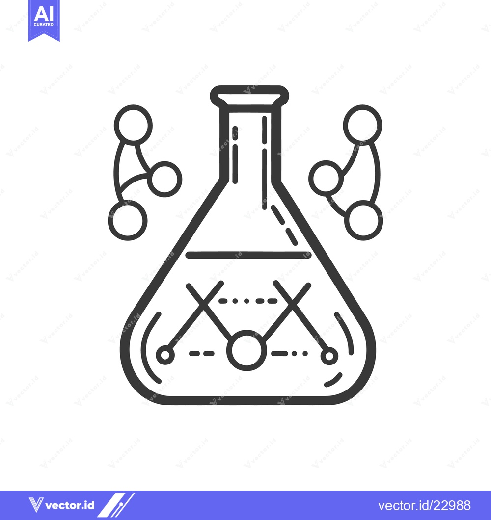 Premium Vector dari Laboratory glassware and molecular structures in a scientific illustra