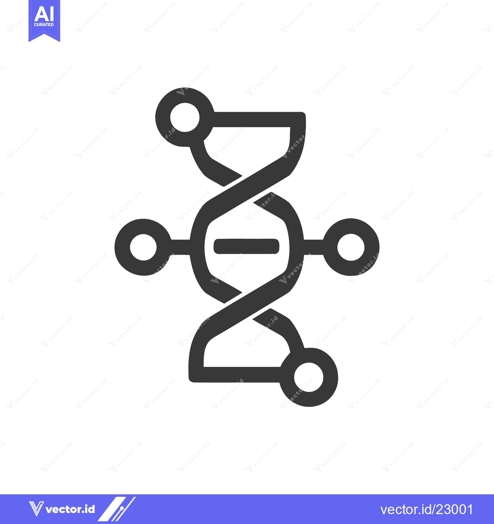 Premium Vector dari Simplified DNA Strand Icon: Genetic Code, Molecular Biology Symbol