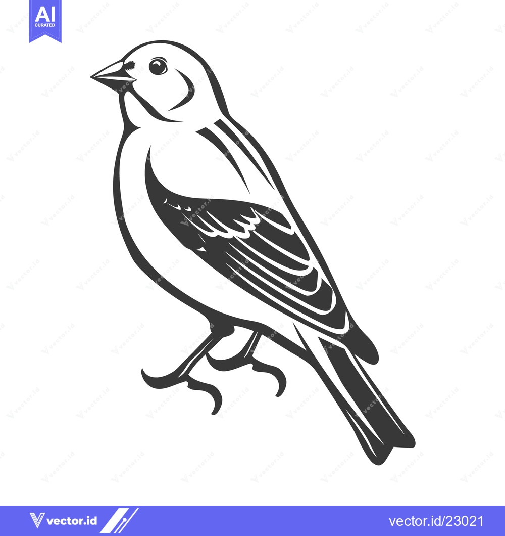 Premium Vector of A simple detailed illustration of a small bird against white backgroun
