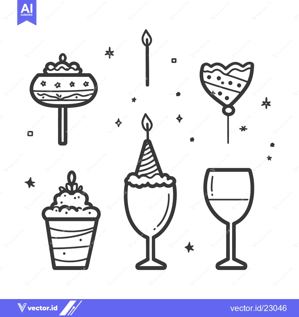 Premium Vector of Simple illustrated decorations used to celebrate a special occasion