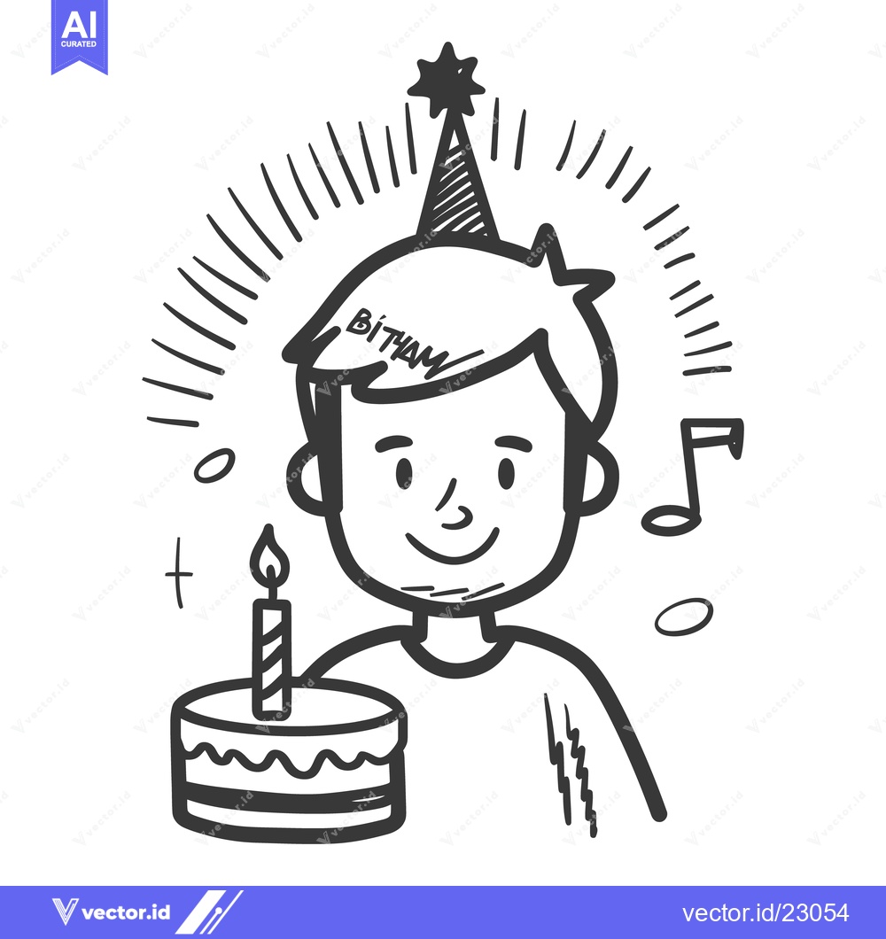 Premium Vector dari A smiling person is holding a cake on their special day