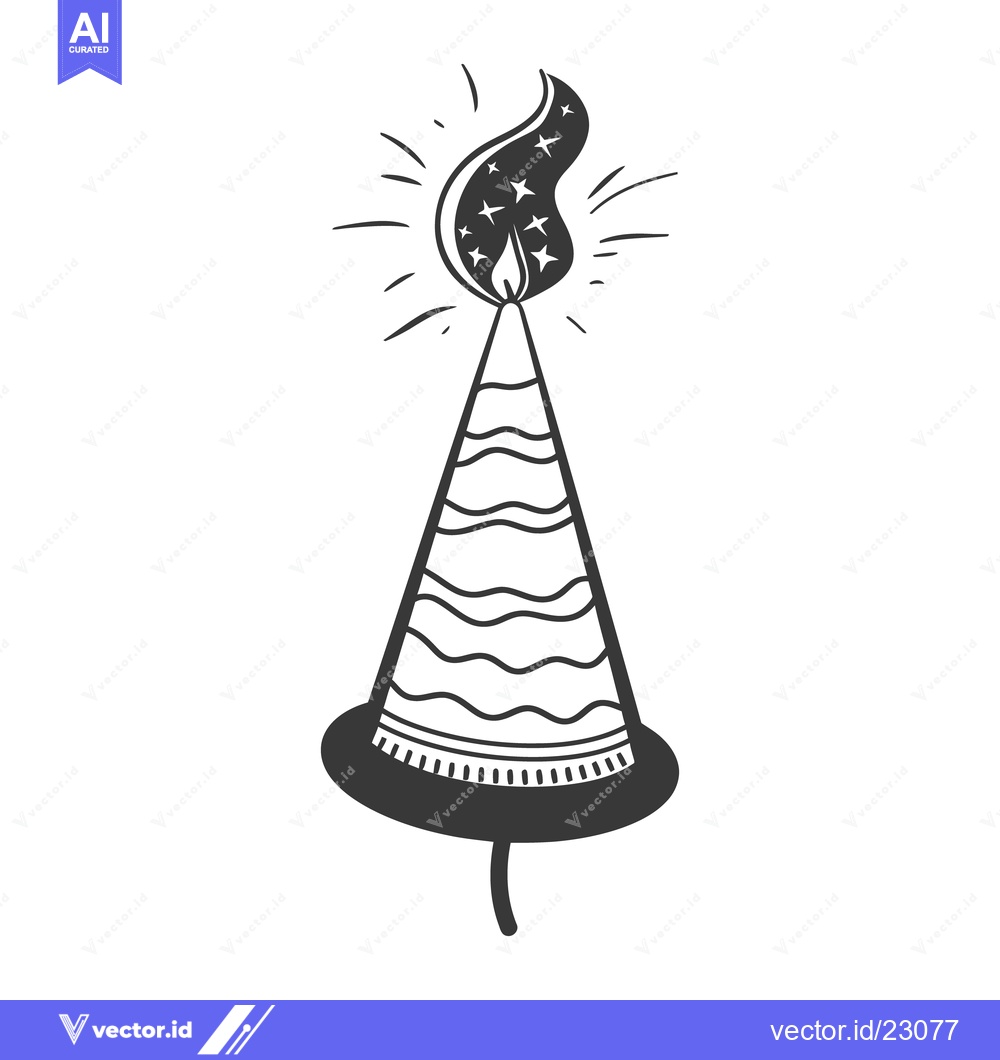 Premium Vector dari An illustrated black and white depiction of a festive firecracker