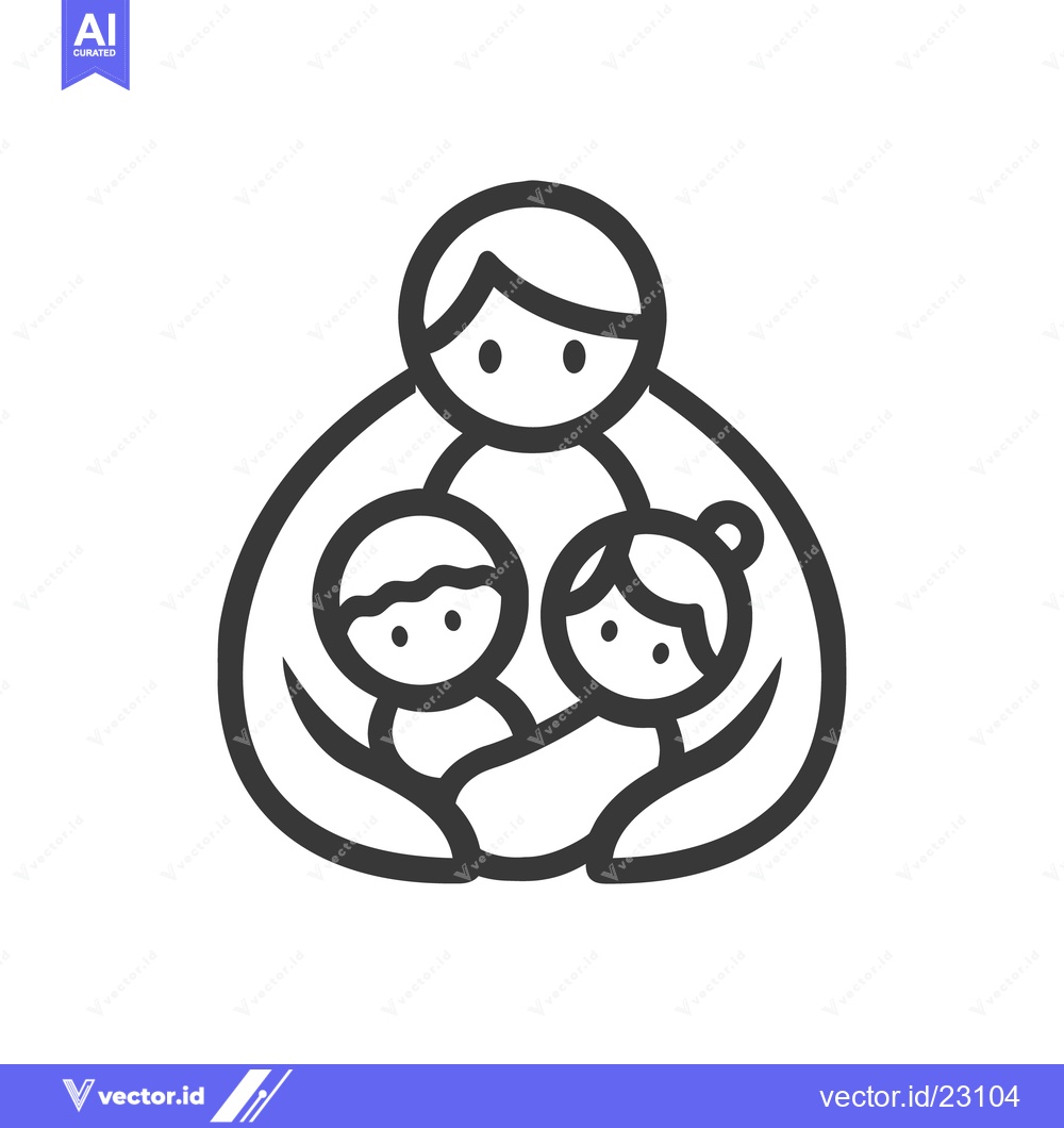 Premium Vector dari A simple illustration depicting a mother and her two children