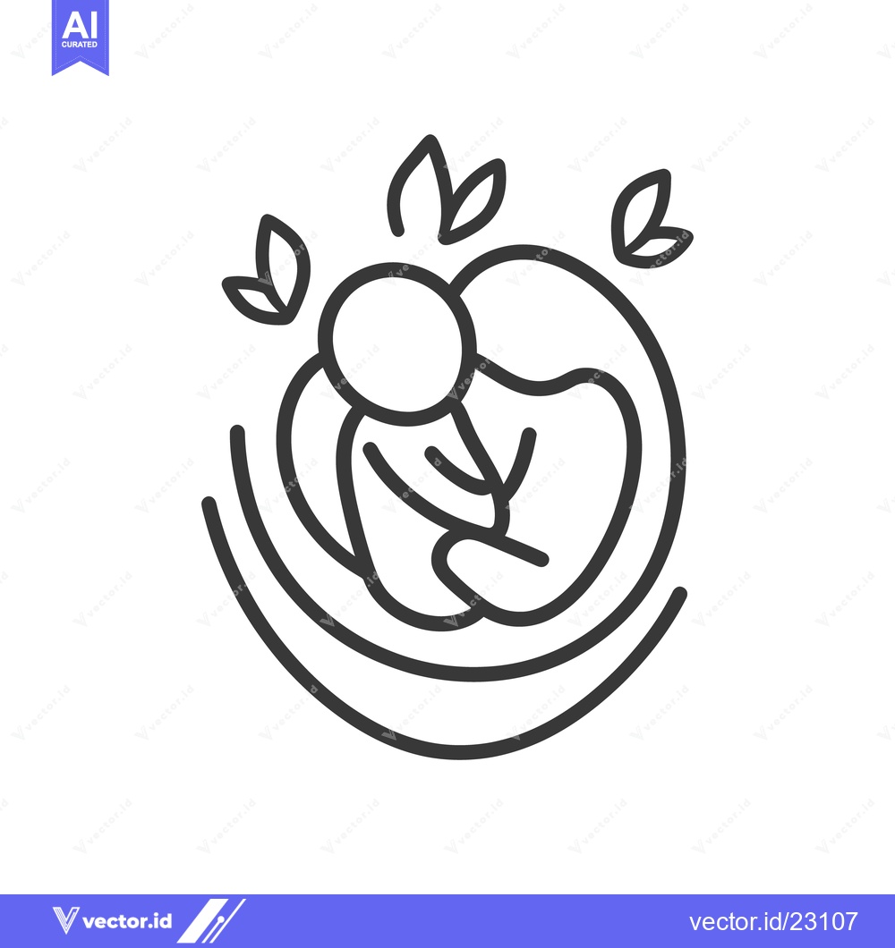 Premium Vector of A delicate illustration depicts new life surrounded by leaves