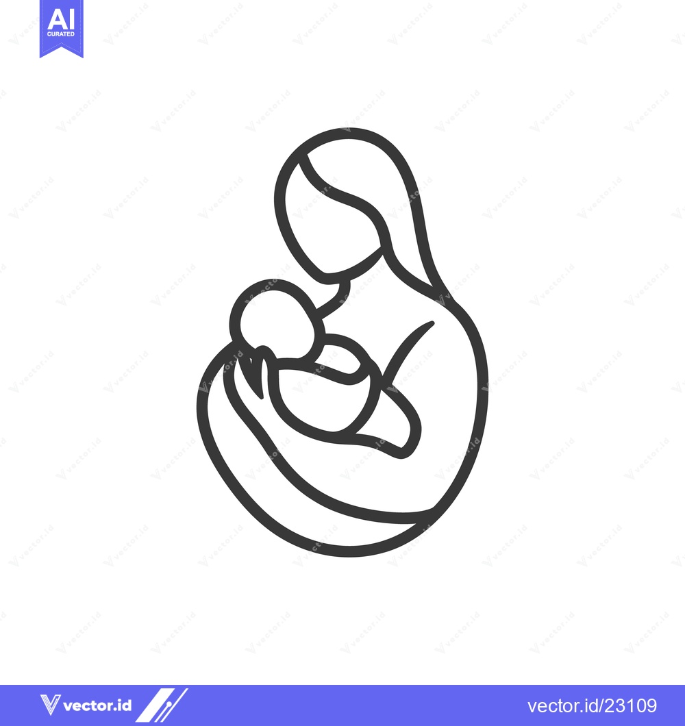 Premium Vector dari A mother cradles a baby with love in her gentle arms