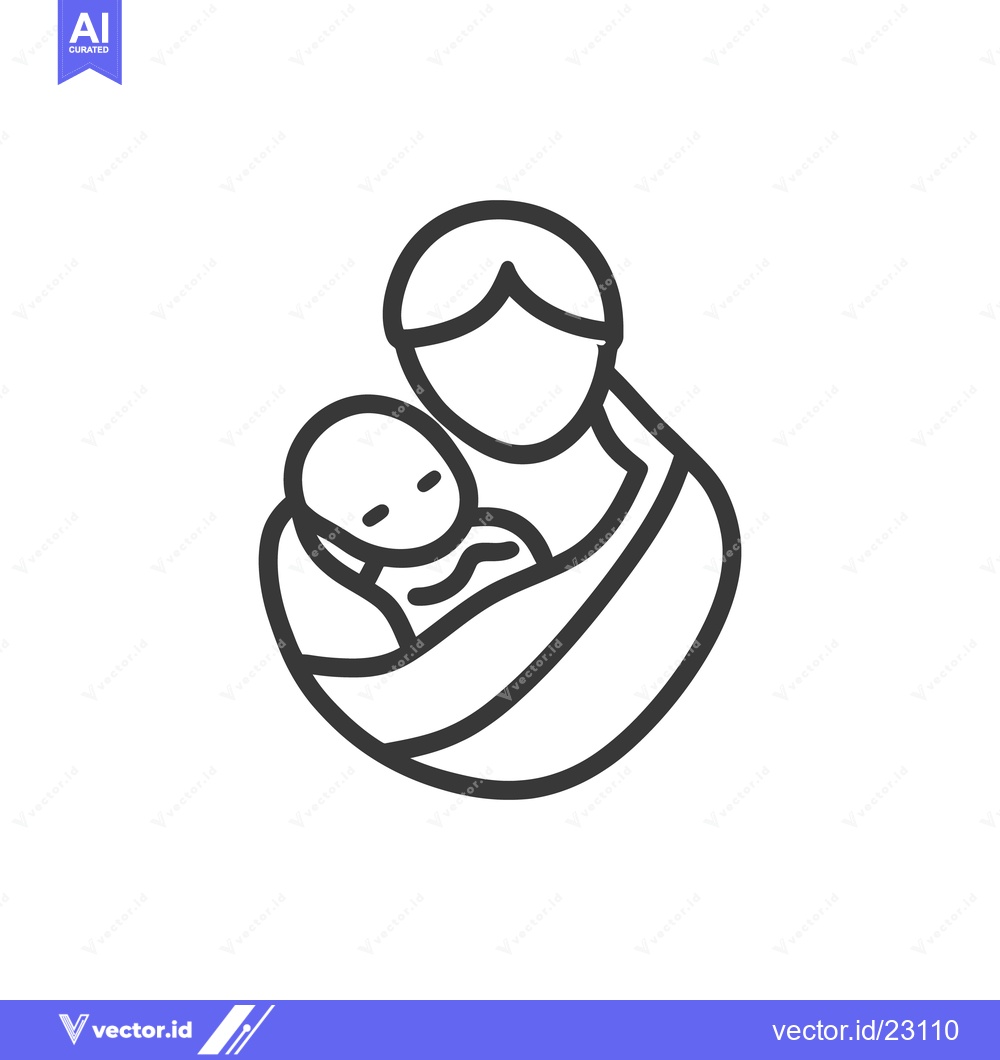 Premium Vector dari Mother gently cradles a small baby lovingly in her arms