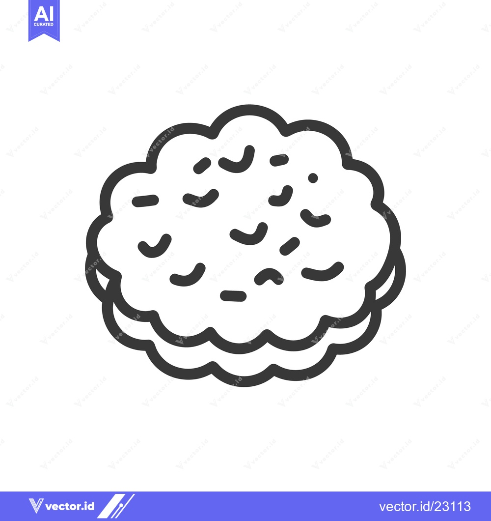 Premium Vector of An outline drawing of a layered fluffy pastry dessert