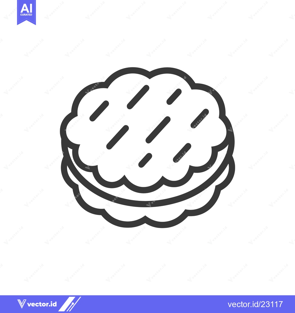 Premium Vector dari A simple black and white illustration of a cookie sandwich