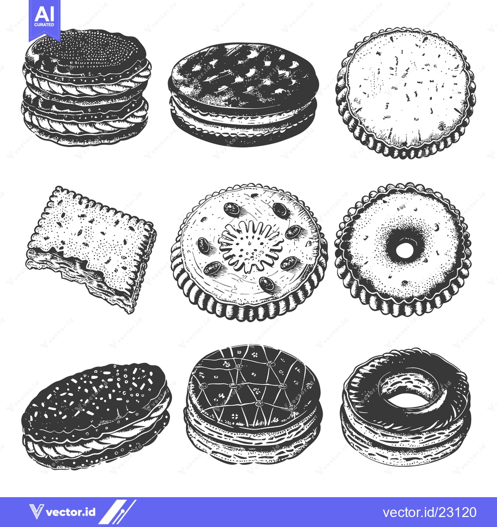 Premium Vector dari Assorted Cookies and Biscuits Delicious Baked Goods