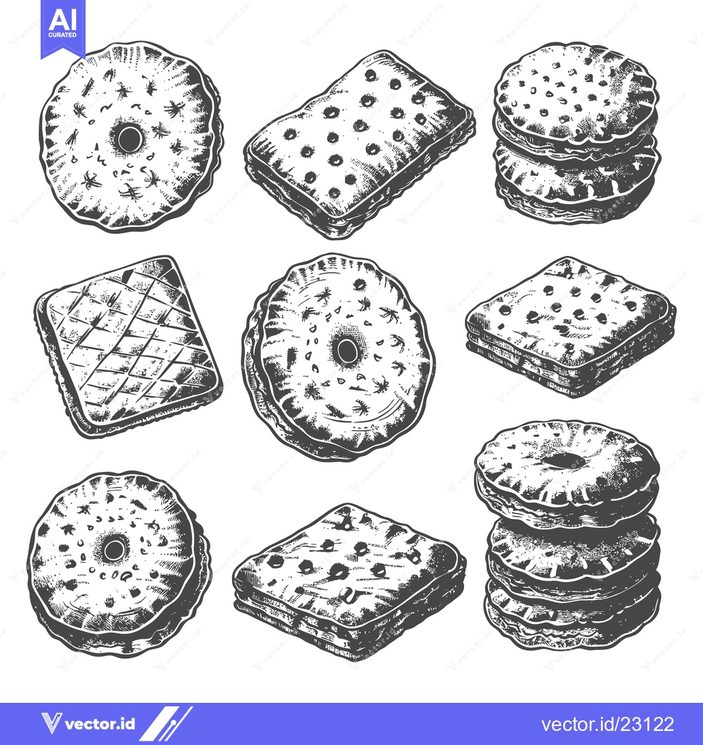 Premium Vector dari An assortment of various cookies and biscuits