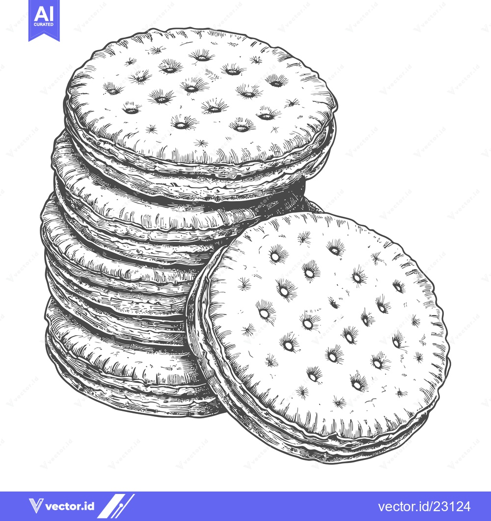 Premium Vector dari A Stack of Delicious Cream Filled Sandwich Cookies