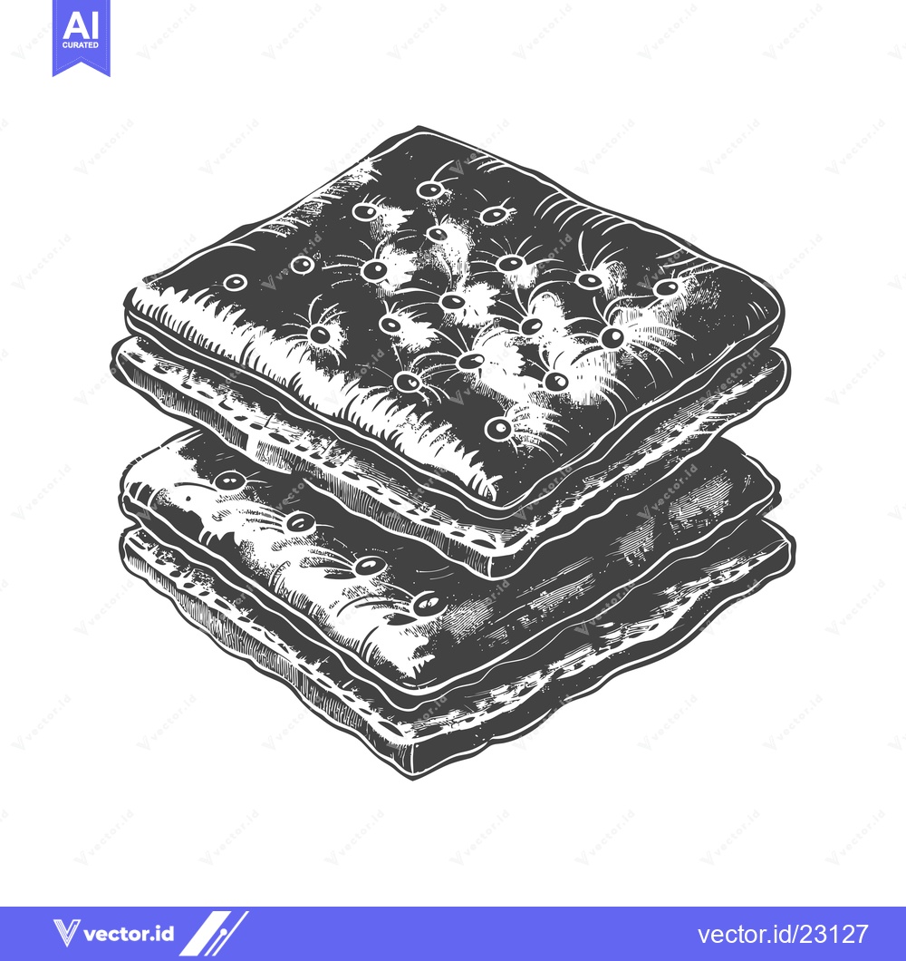 Premium Vector dari A Stack of Square Crackers Detailed Illustration