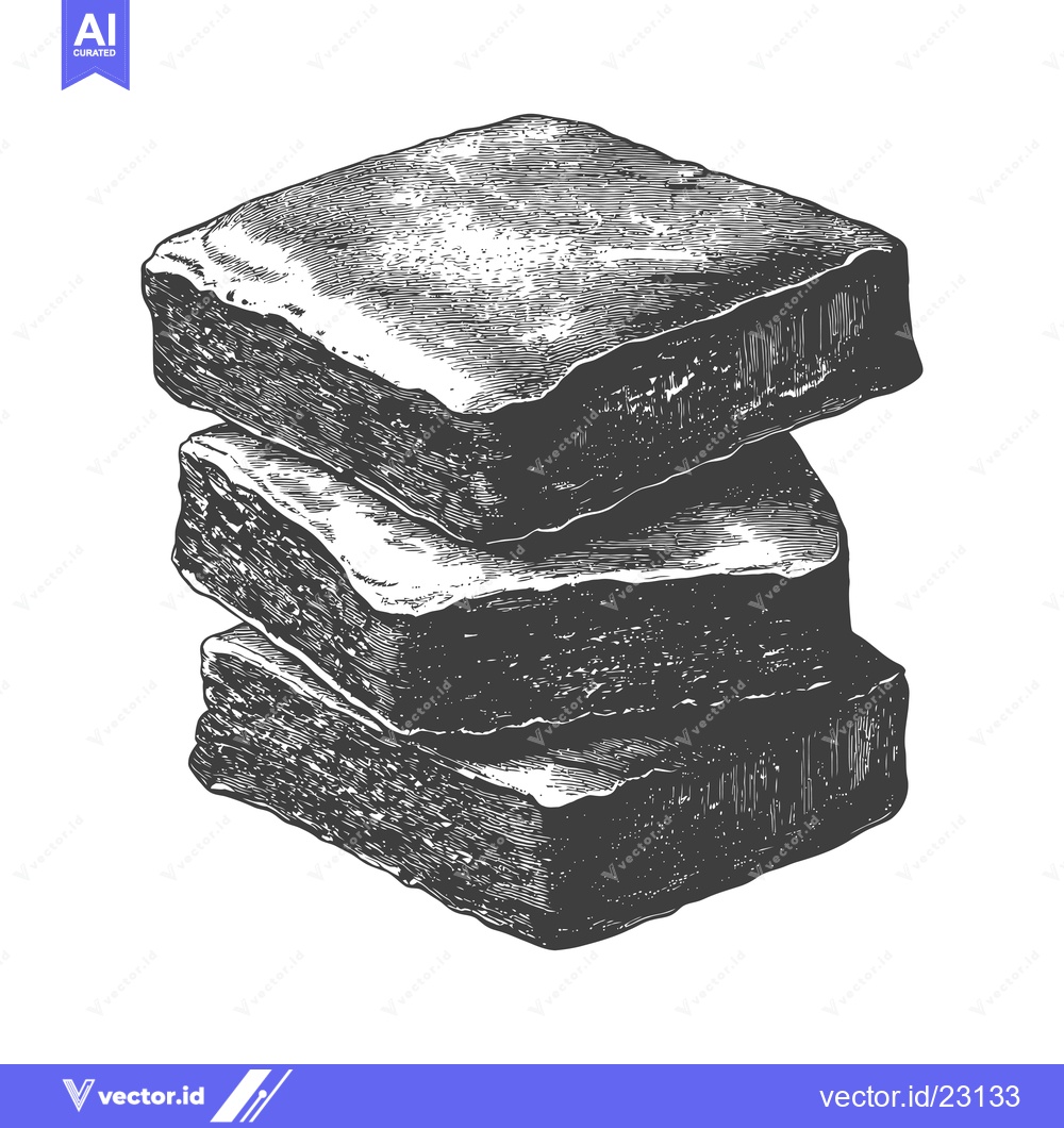 Premium Vector dari A Stack of Delicious Chocolate Brownies Dessert