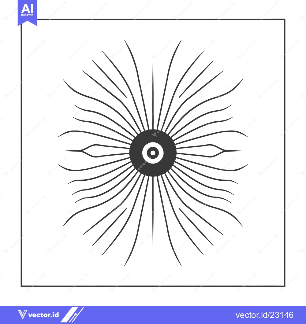 Premium Vector dari Black and White Abstract Design with a Central Eye